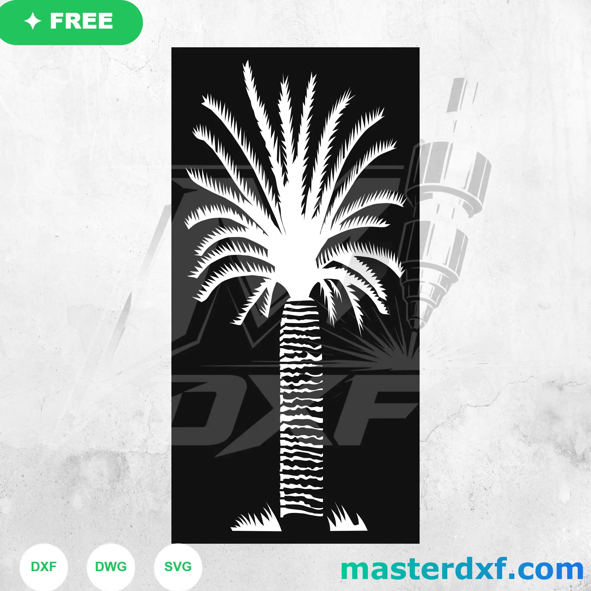 Palm Tree Silhouette DXF Panel for Tropical Statement Doors DXF File